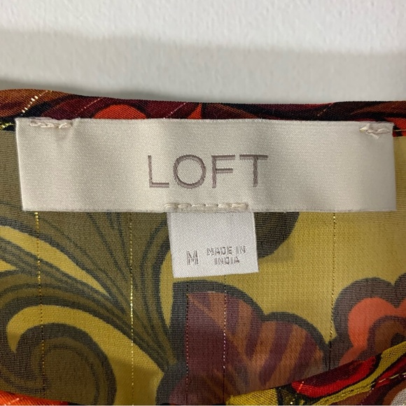 2/$35 Loft mustard Floral Peasant top - Picture 10 of 12